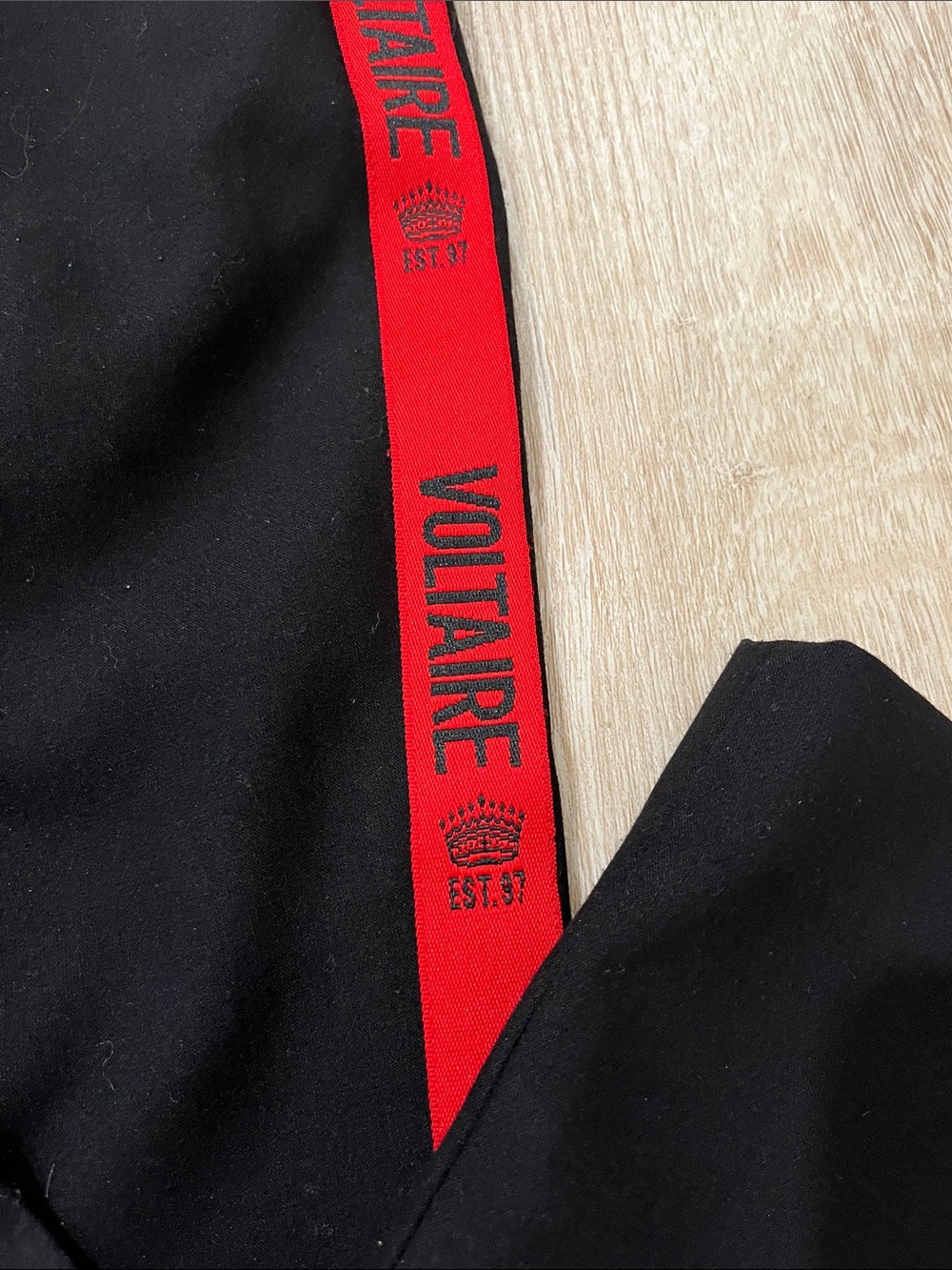 Zadig & Voltaire Black Track Pants with Red Logo Side Tape - Picture 8 of 16